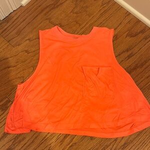 Free People Vibrant Orange Sleeveless Top